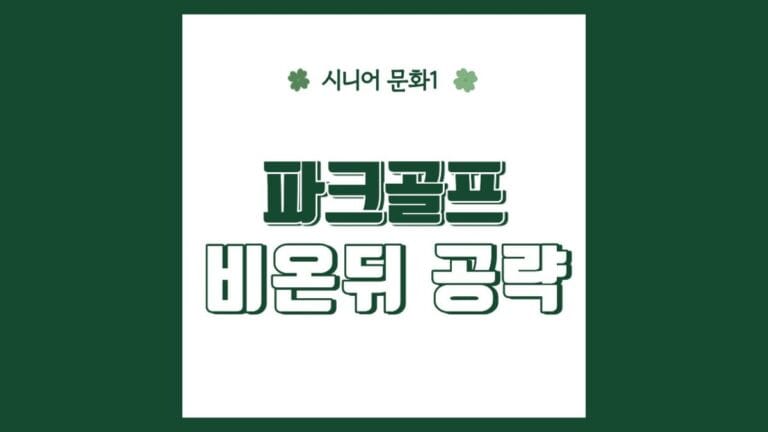"파크골프 비온뒤 공략" 텍스트가 강조된 이미지